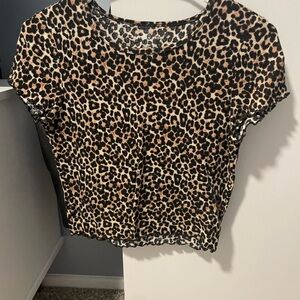 American Eagle Outfitters Leopard Print Crop Top